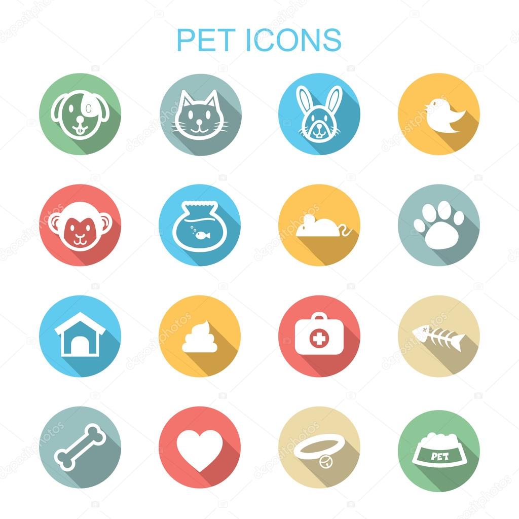 pet long shadow icons