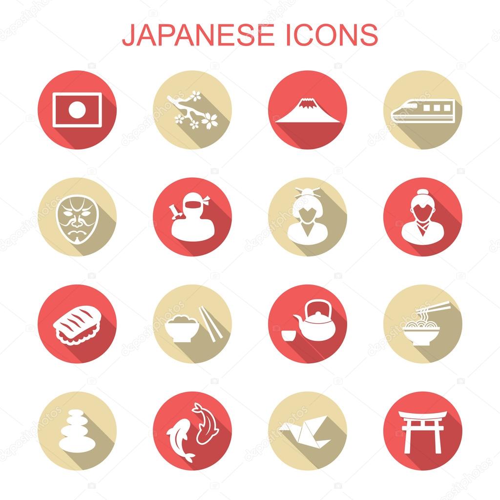 japanese long shadow icons