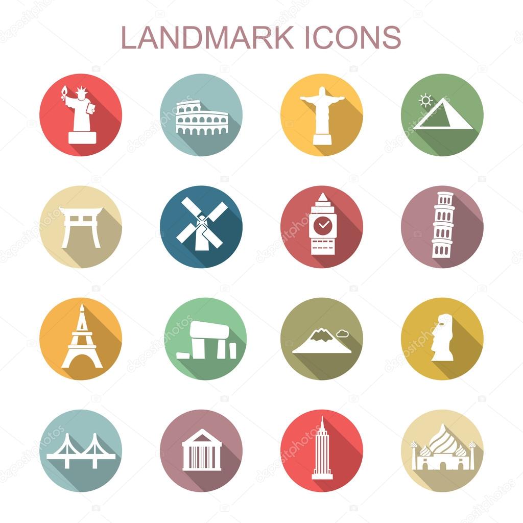 landmark long shadow icons