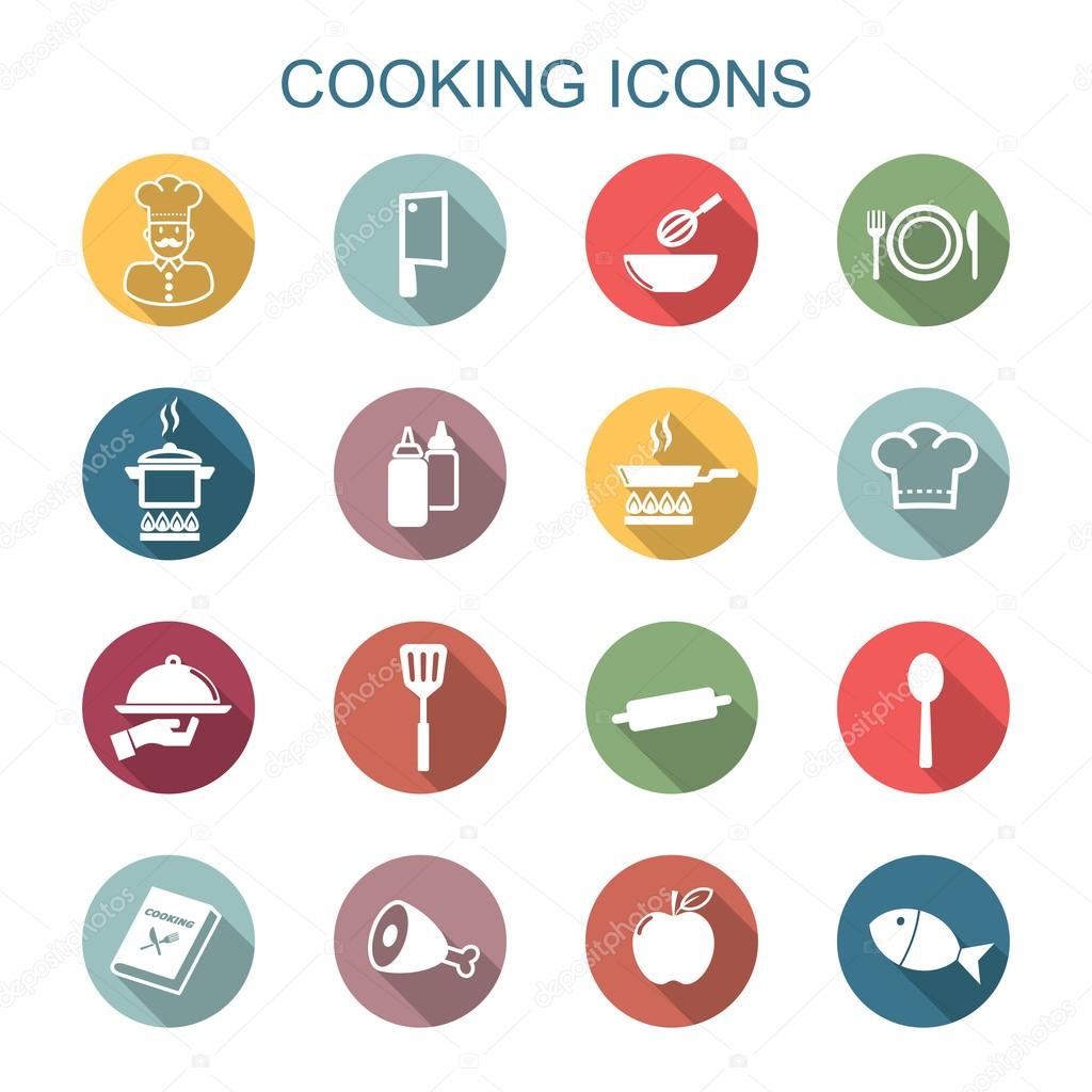 cooking long shadow icons