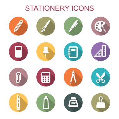 stationery long shadow icons