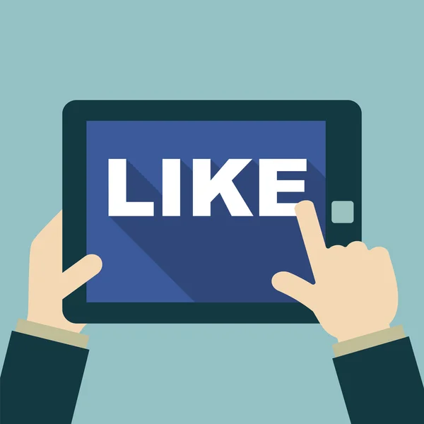 Klicken Sie auf Like-Button — Stockvektor