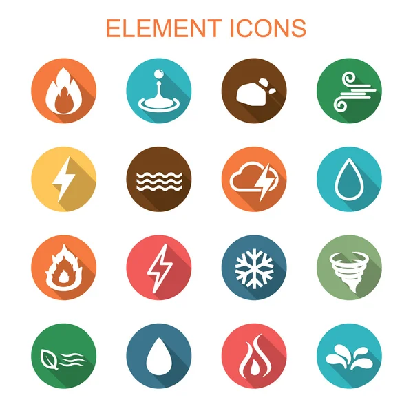 Element long shadow icons — Stock Vector