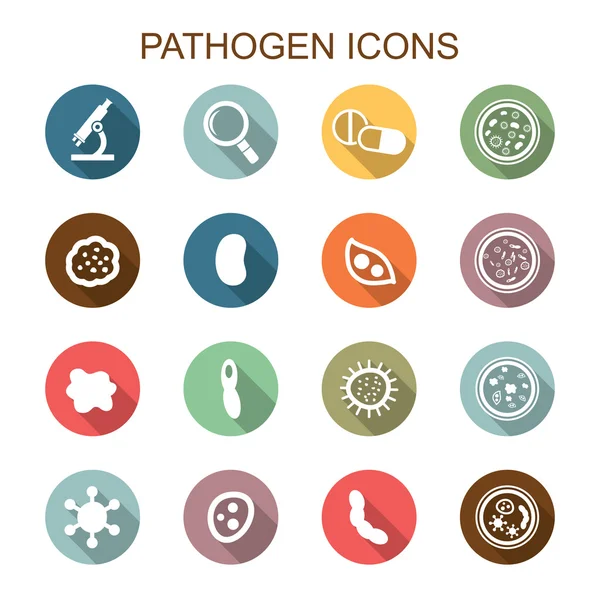 Pathogen long shadow icons — Stock Vector