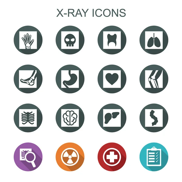 X-ray iconos de sombra larga — Vector de stock