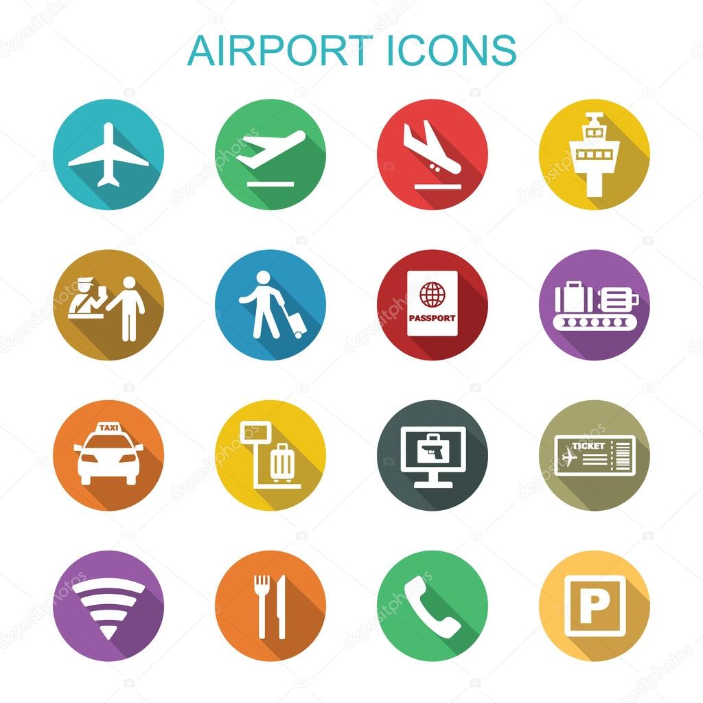 airport long shadow icons