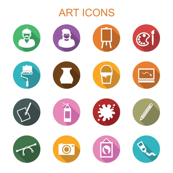 Iconos de arte sombra larga — Vector de stock