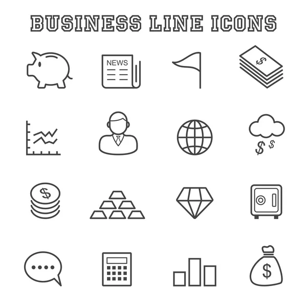 Iconos de línea de negocio — Vector de stock