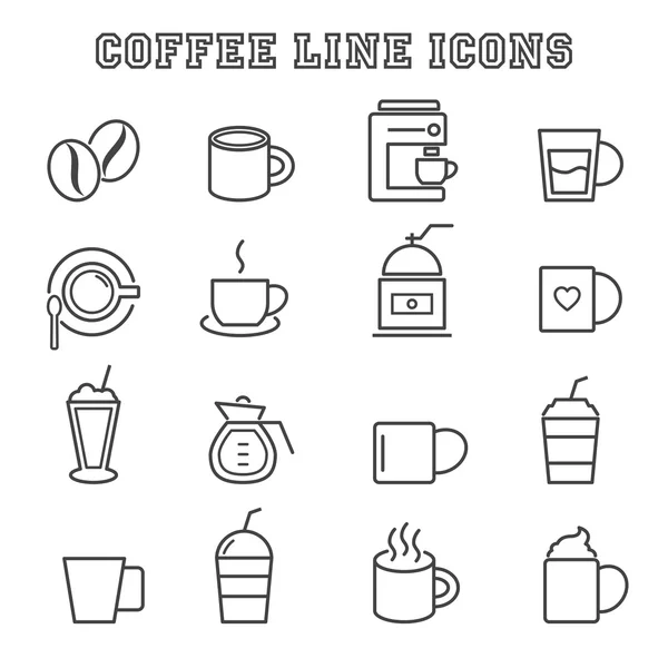 Koffie lijn pictogrammen — Stockvector