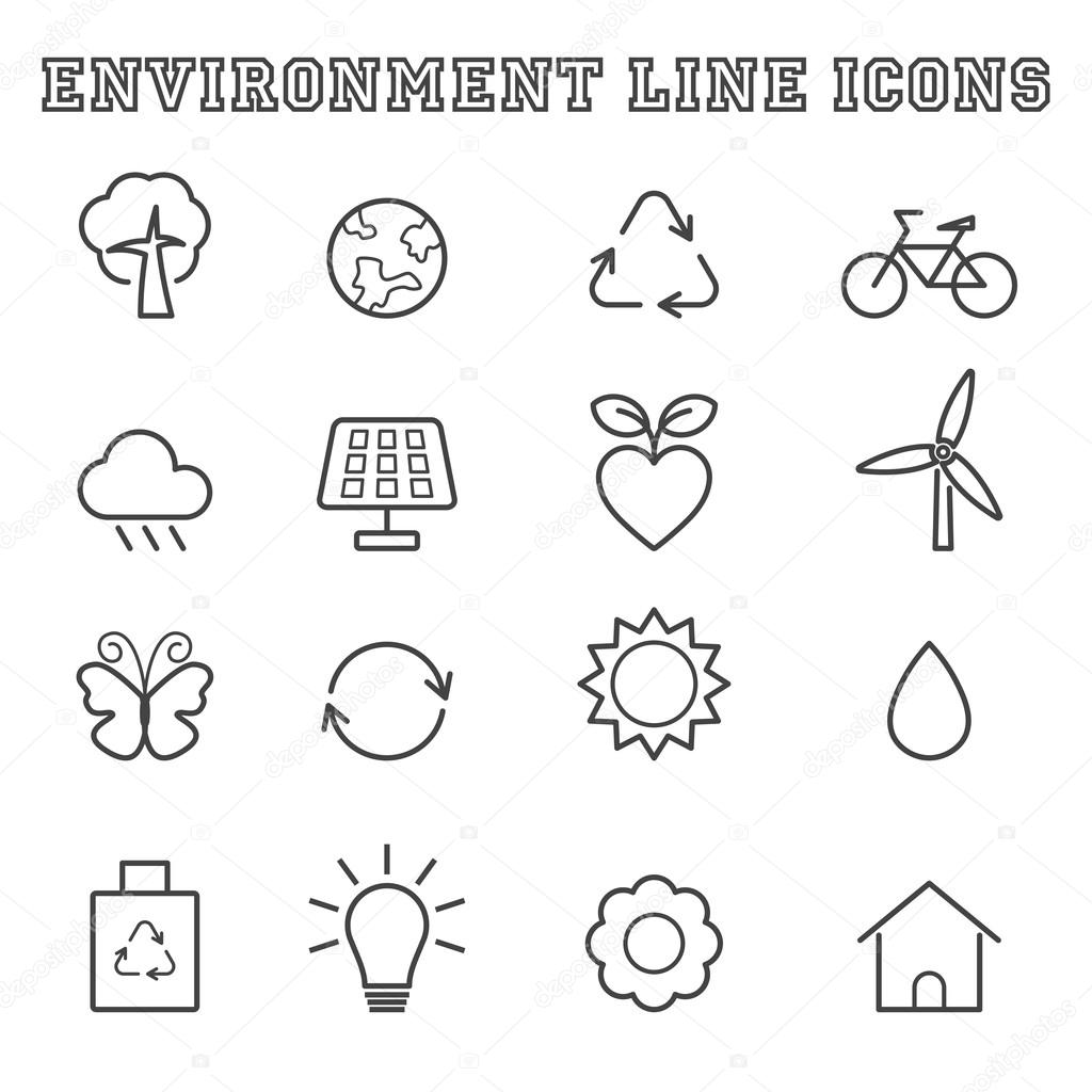 environment line icons