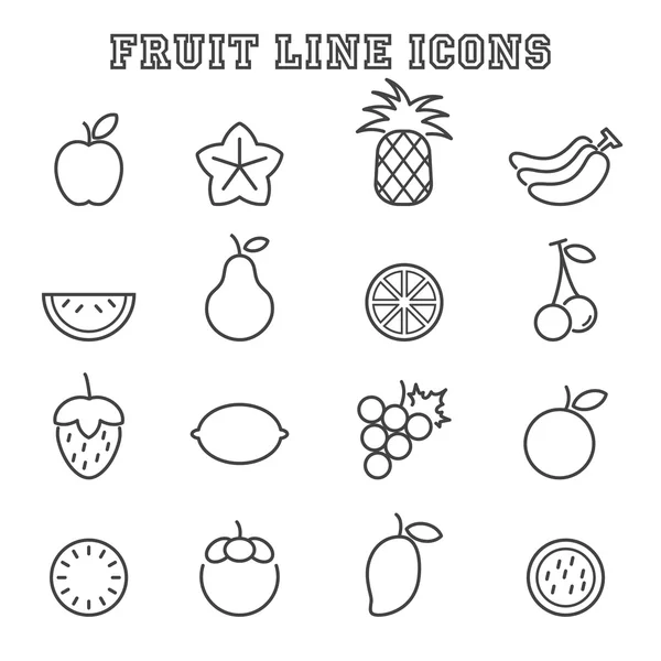 Fruit line icons — Stock Vector