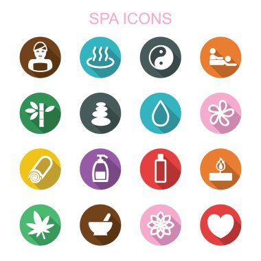 Spa uzun gölge simgeler
