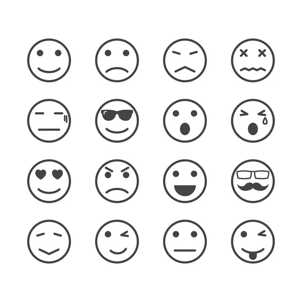 Iconos de la emoción humana — Vector de stock