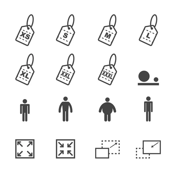 Grootte icons111 — Stockvector