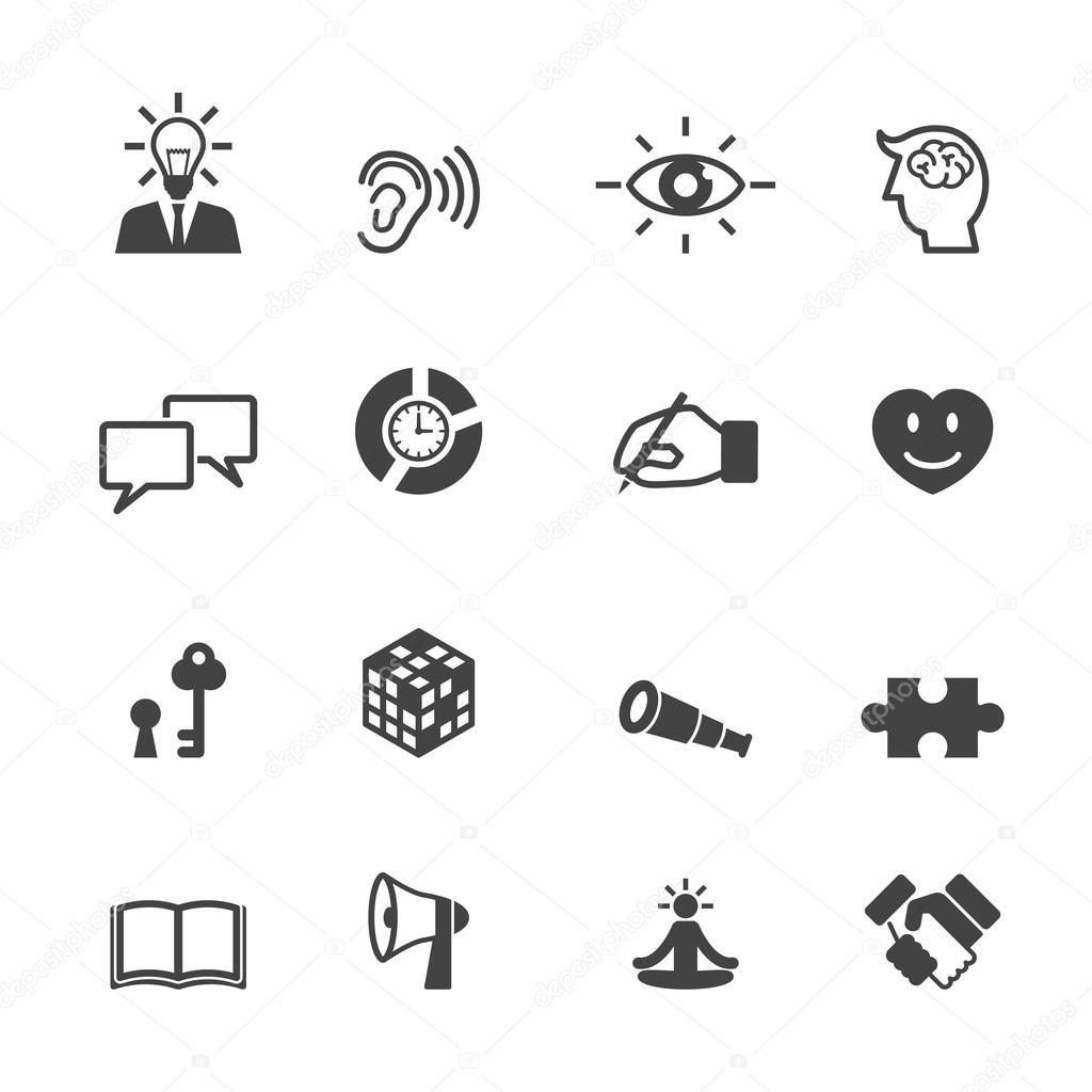 Skill icons, mono vector symbols