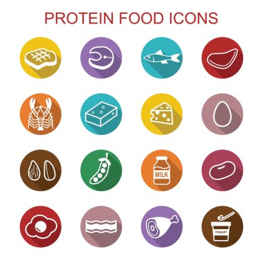protein yemek uzun gölge simgeler