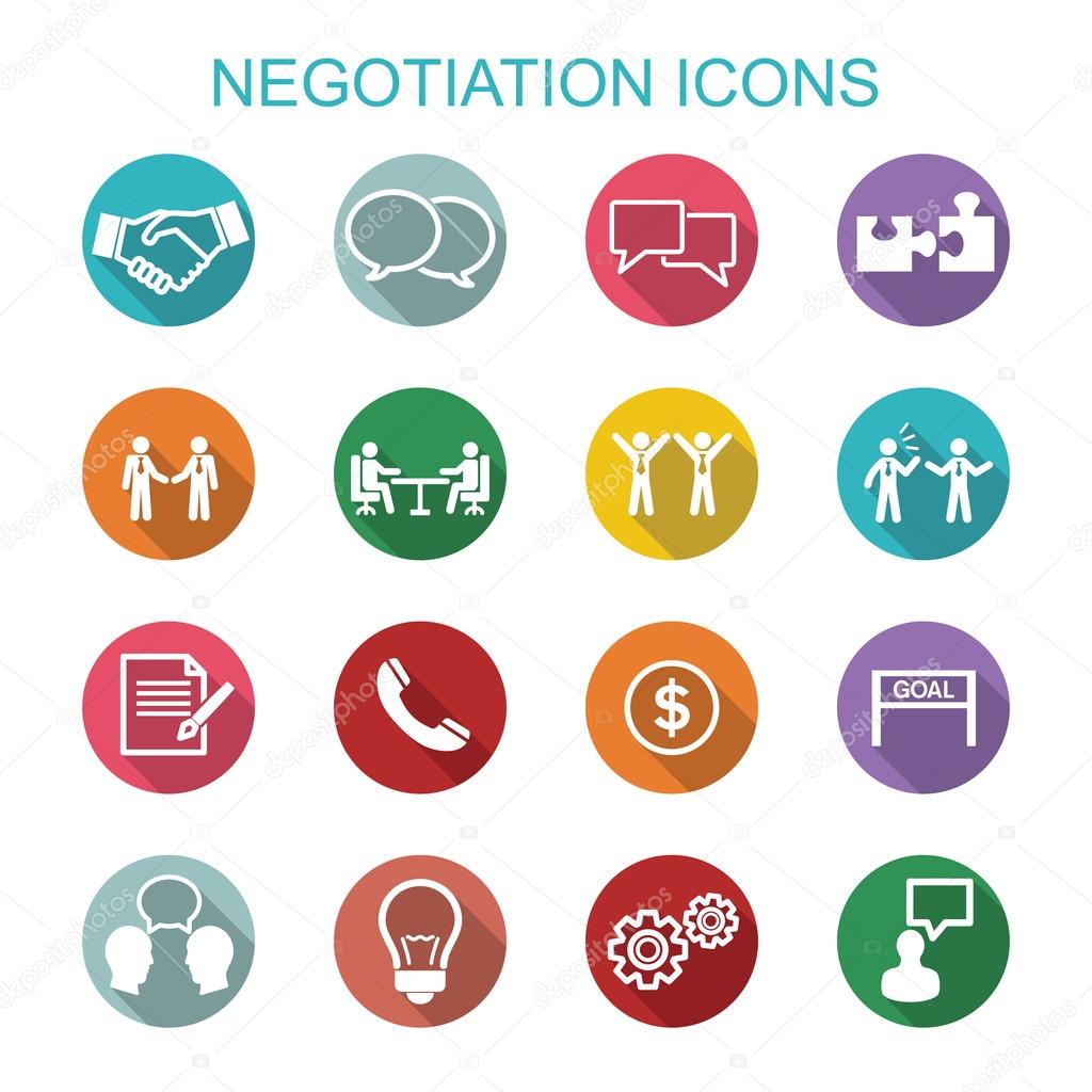 Negotiation icons, flat vector symbols