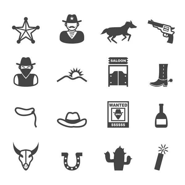 Icônes Cowboy — Image vectorielle