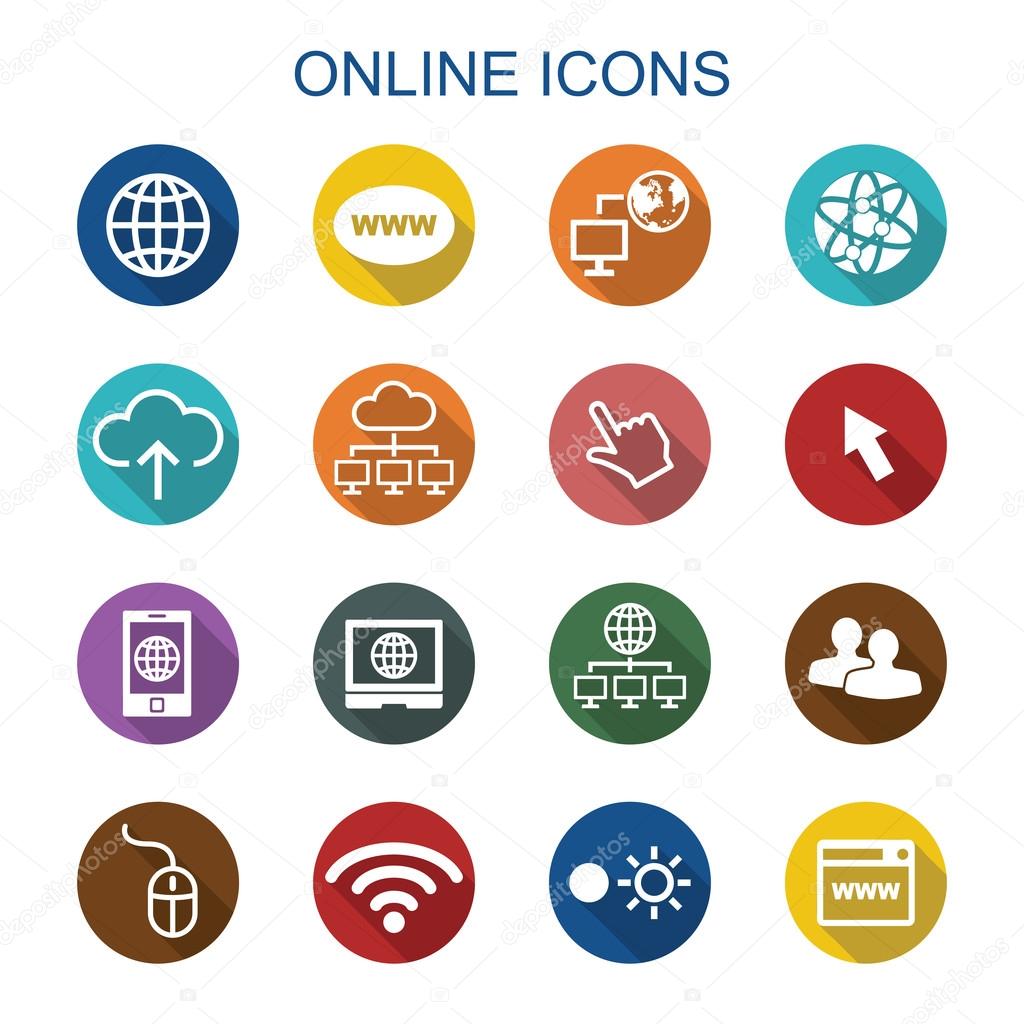 online long shadow icons