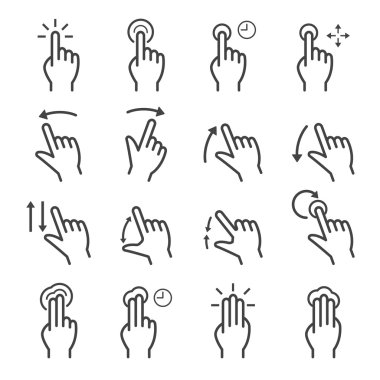touch screen icons clipart