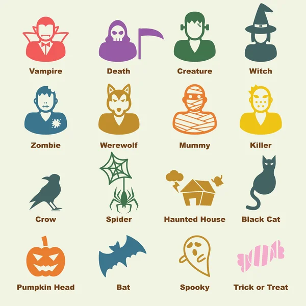 Elementos Halloween — Vector de stock