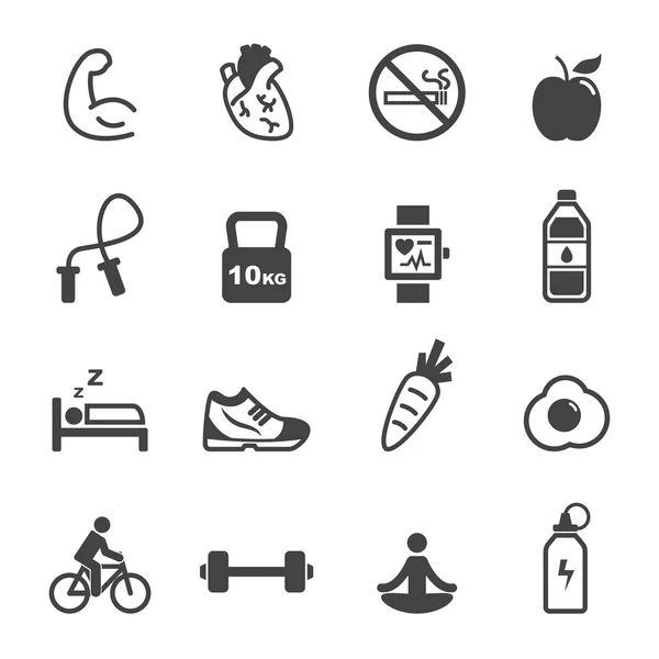 Gezonde en fitness pictogrammen — Stockvector