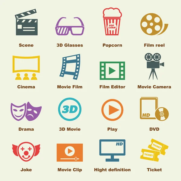 Movie elements — Stock Vector