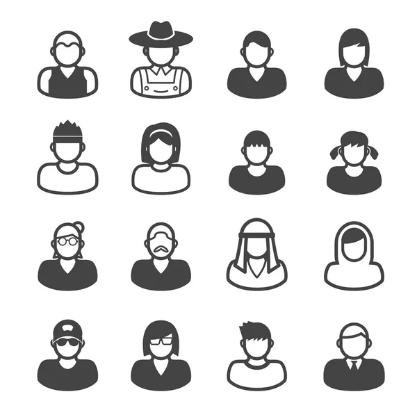 Gente Iconos — Vector de stock