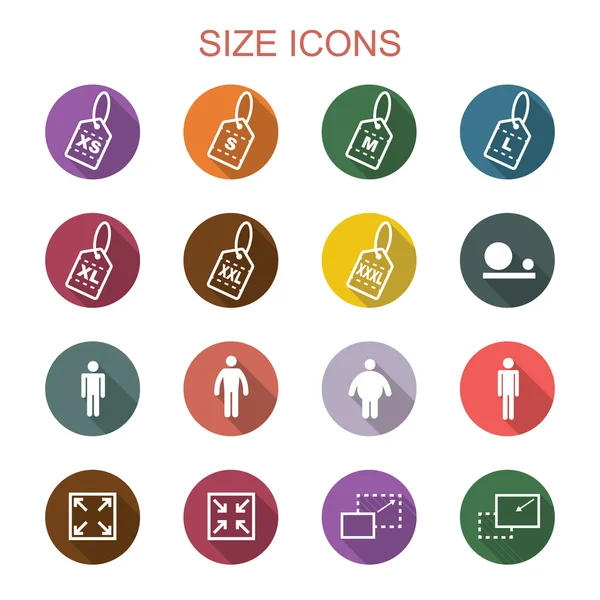 Size long shadow icons — Stok Vektör