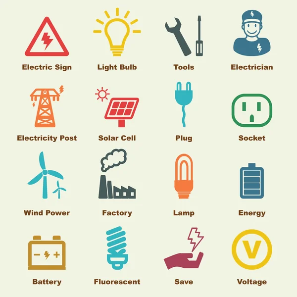 Elementos eléctricos — Archivo Imágenes Vectoriales