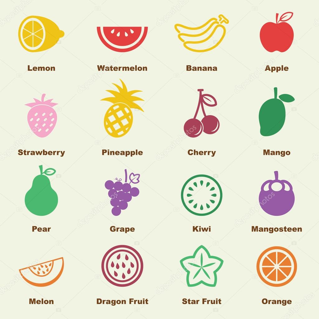 Fruit elements, vector infographic icons