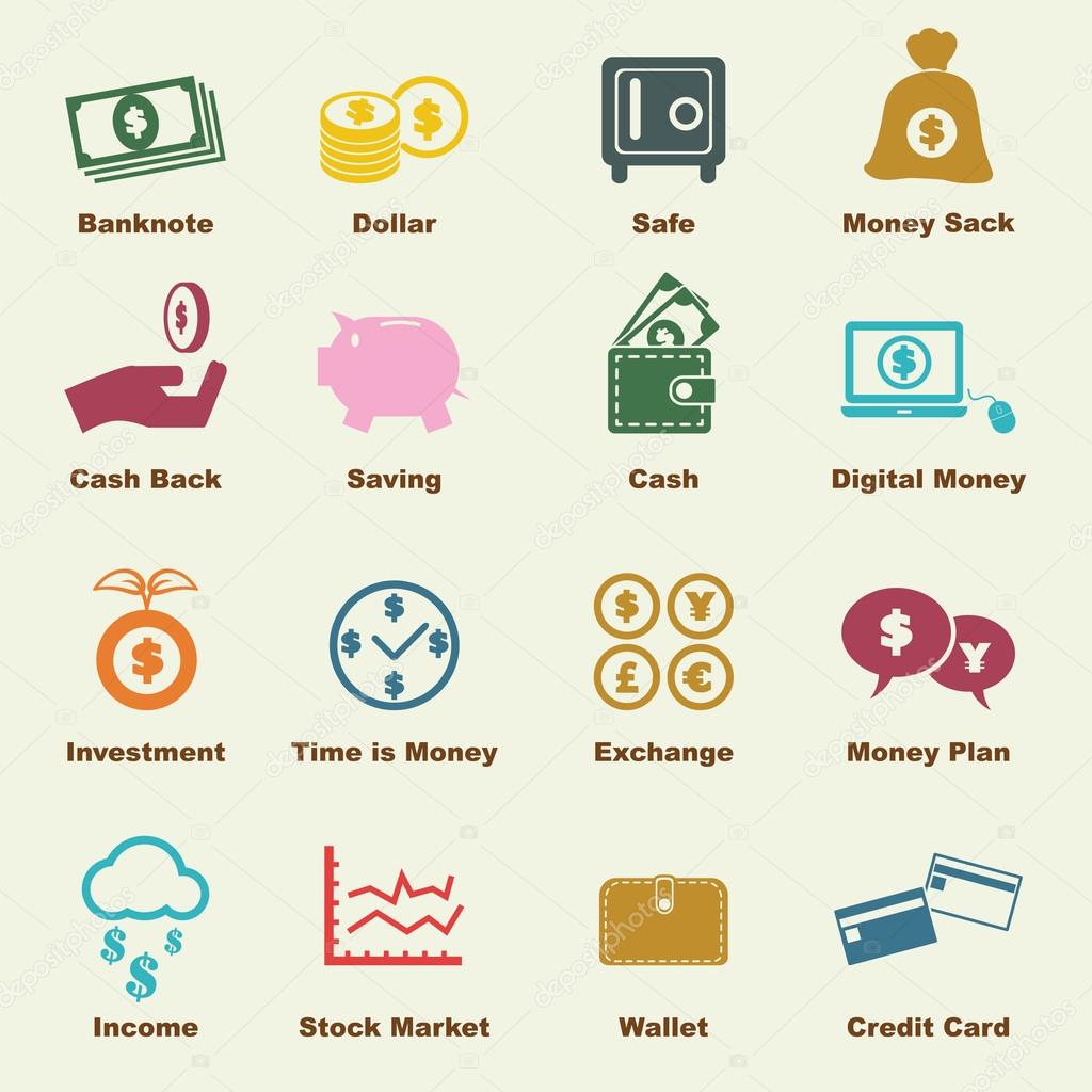 Money elements, vector infographic icons