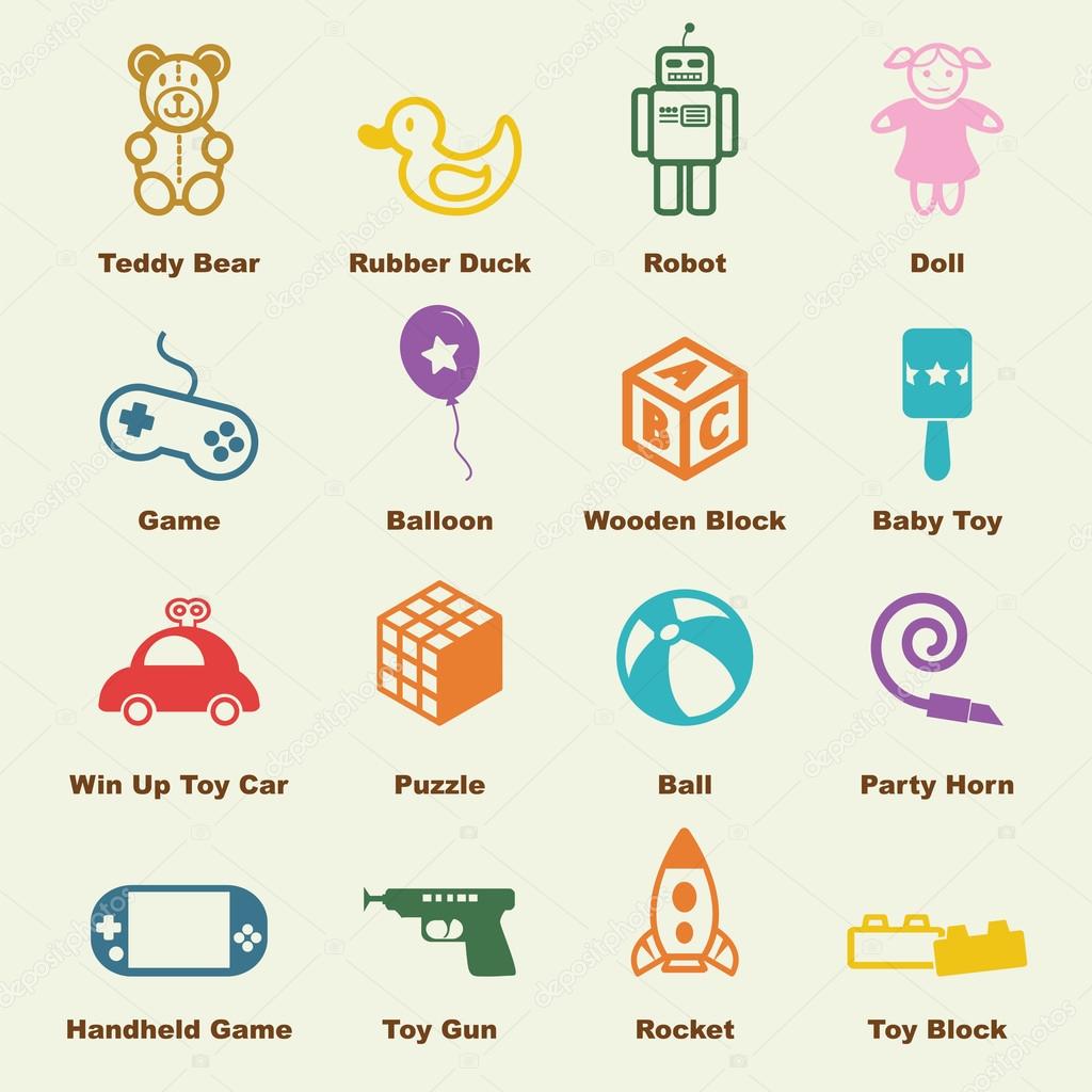 Toy elements, vector infographic icons