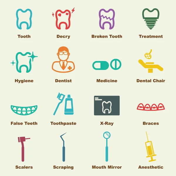 Dental elements — Stock Vector