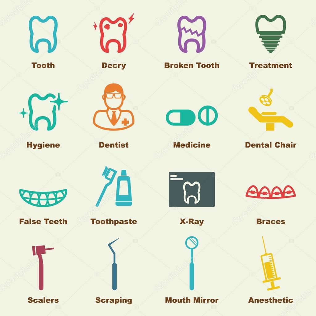 Dental elements, vector infographic icons
