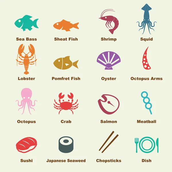 Elementi di pesce — Vettoriale Stock
