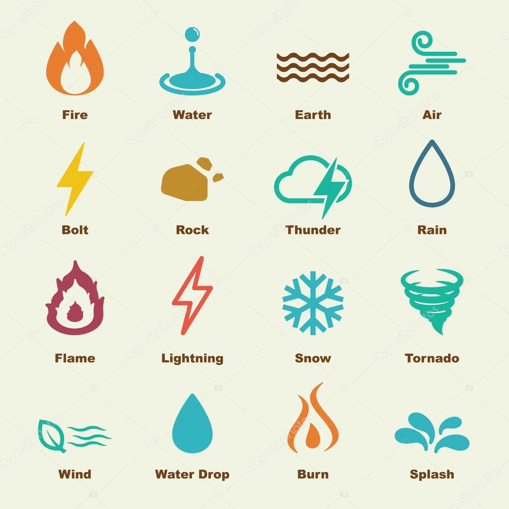 Element symbols, vector infographic icons