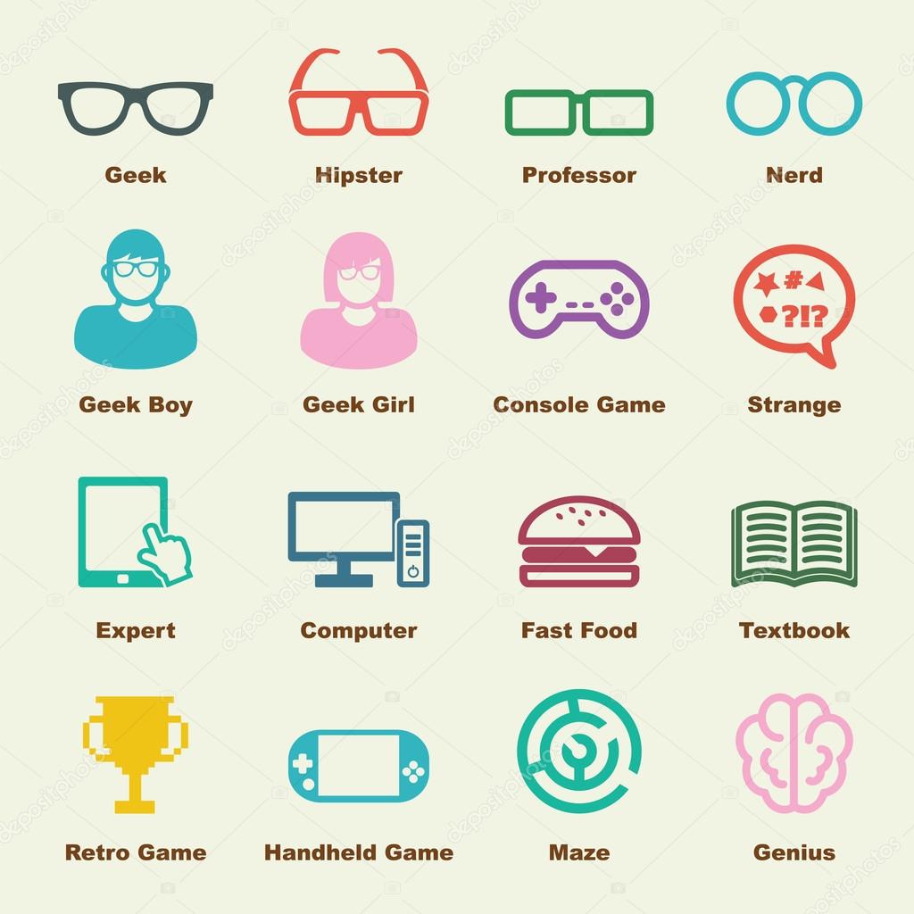 Geek elements, vector infographic icons