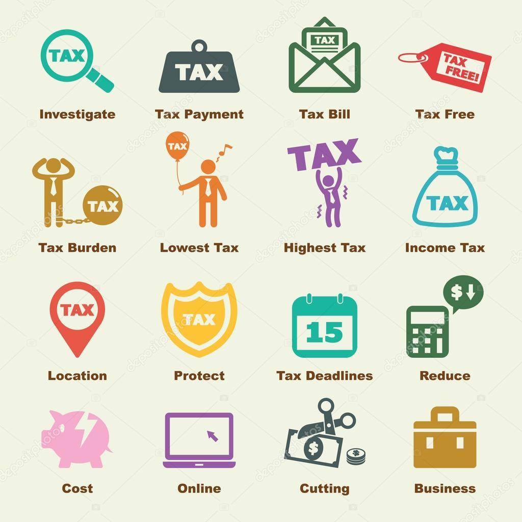 Tax elements, vector infographic icons