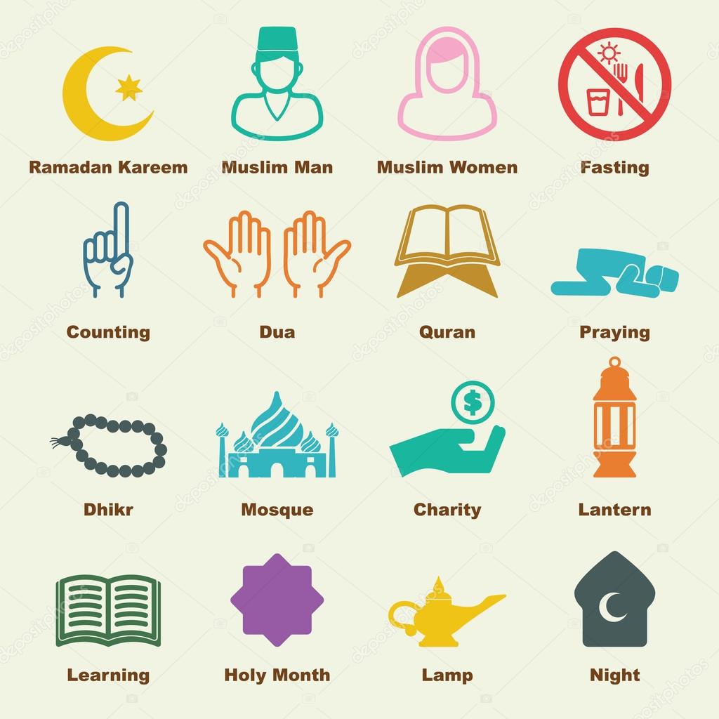 Ramadan elements, vector infographic icons