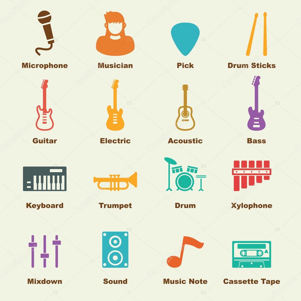 Band elements, vector infographic icons