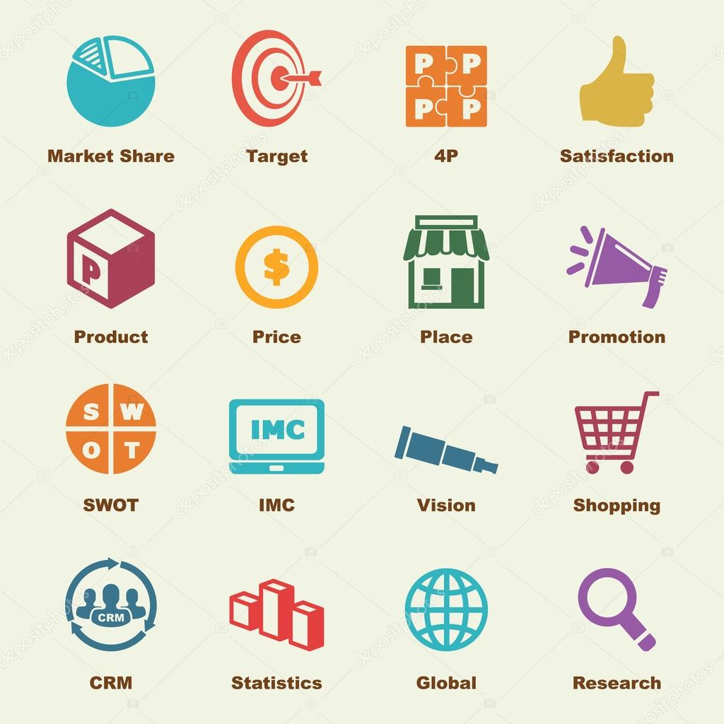 Marketing elements, vector infographic icons