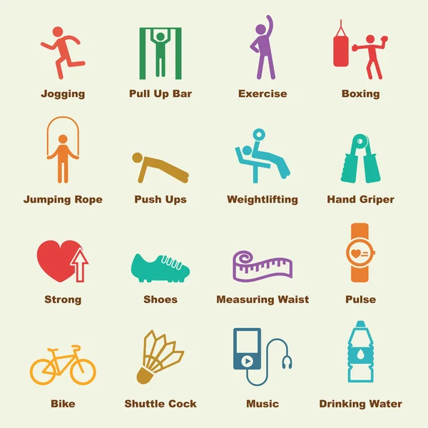 Exercise elements — Stock Illustration Exercise elements Stock Vector
