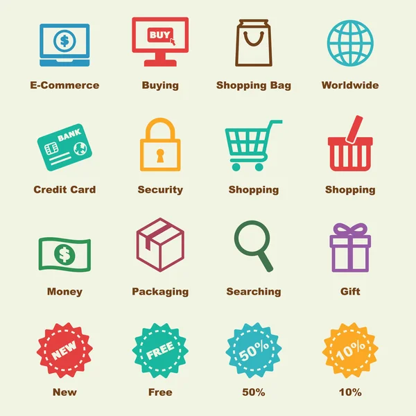 Elementy e-commerce — Wektor stockowy