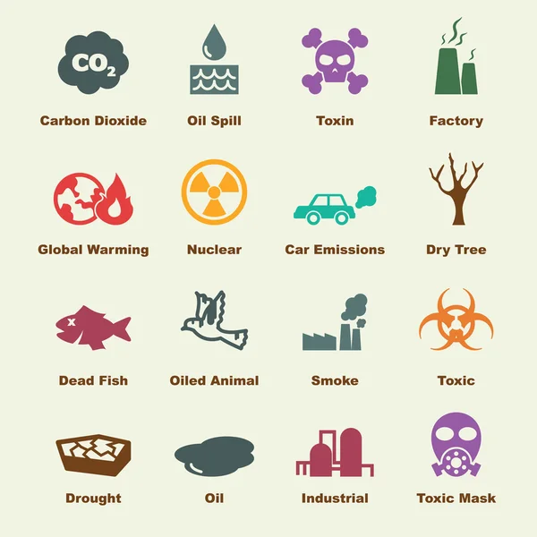 Elementos de contaminación — Archivo Imágenes Vectoriales