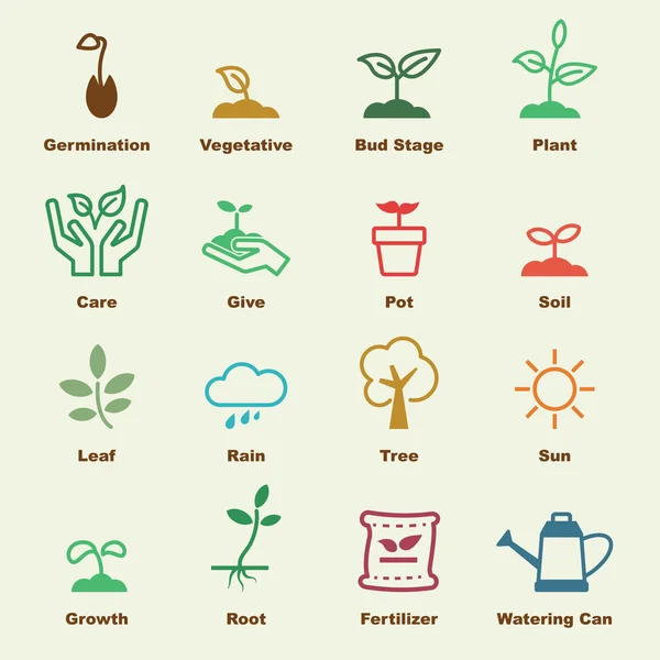 Sprout elements icons — Stock Vector