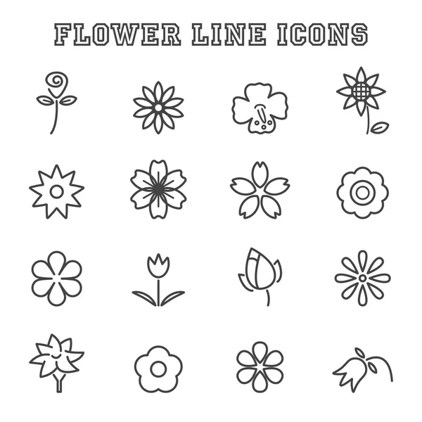 Иконки цветочных линий — стоковый вектор