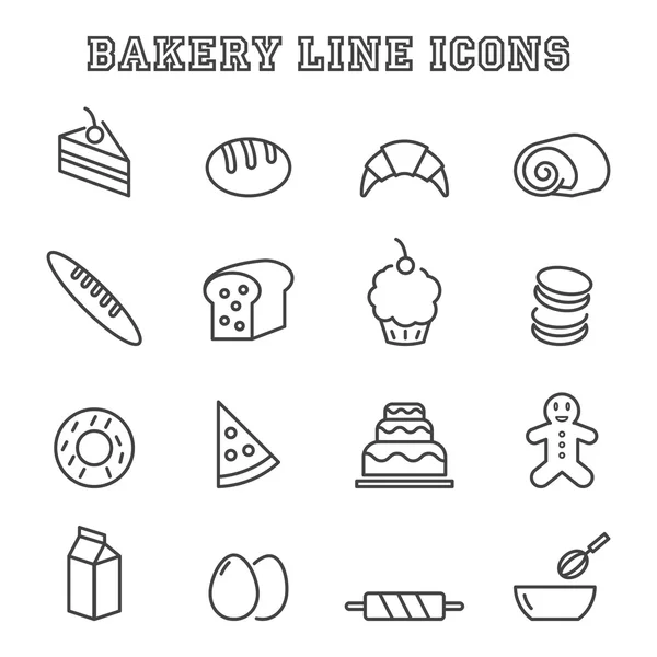 Icônes de ligne de boulangerie — Image vectorielle