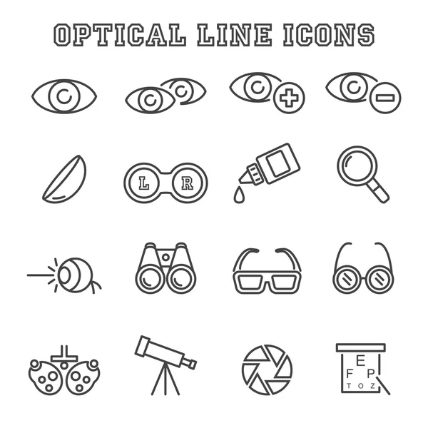 Optische lijn pictogrammen — Stockvector