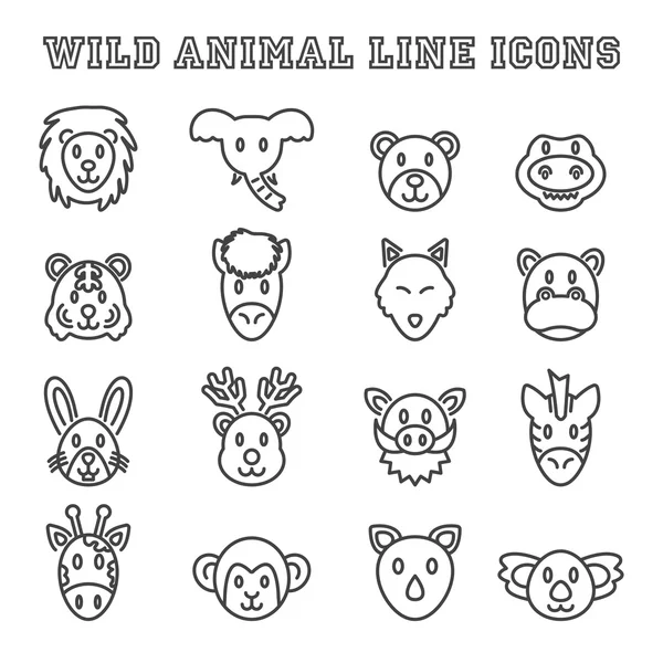 Wild animal line icons — Stock Vector